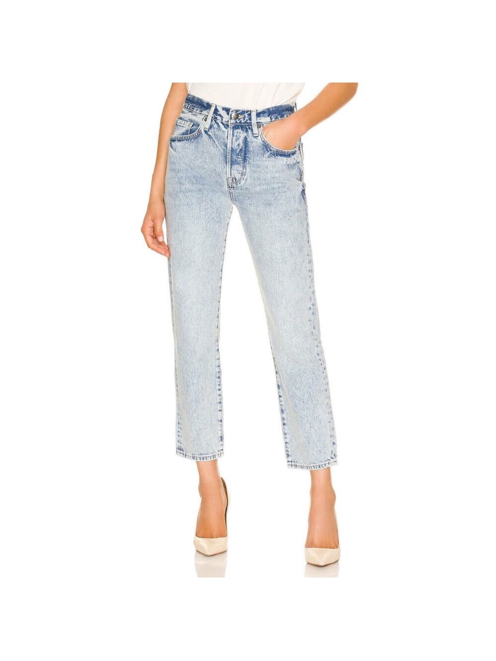 FRAME Le Jean High-Rise Light Wash Straight Leg Women's Jeans